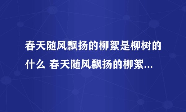 春天随风飘扬的柳絮是柳树的什么 春天随风飘扬的柳絮是柳树的种子吗