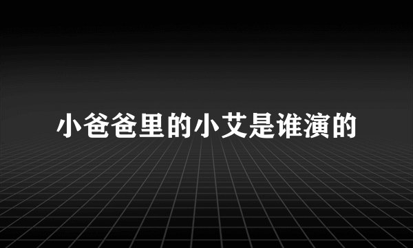小爸爸里的小艾是谁演的