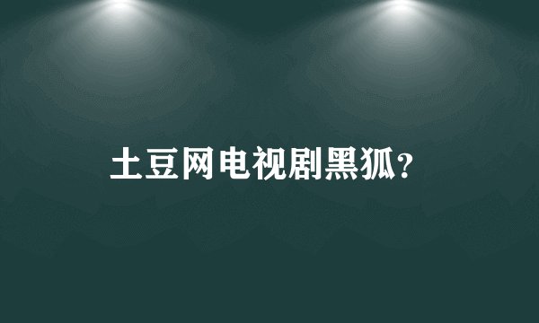 土豆网电视剧黑狐？
