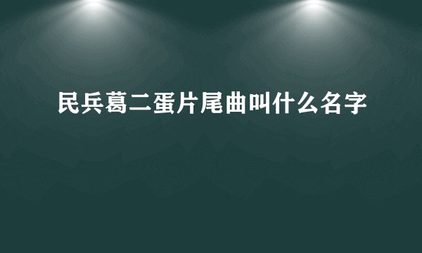 民兵葛二蛋片尾曲叫什么名字