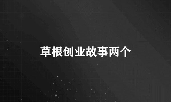 草根创业故事两个