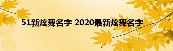 51新炫舞名字 2020最新炫舞名字