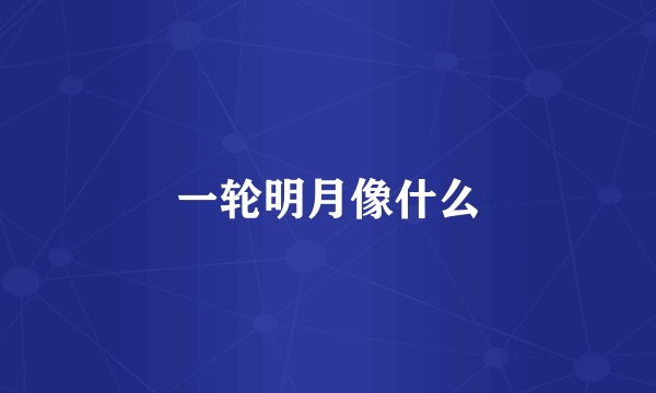 一轮明月像什么