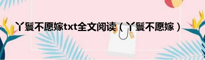 丫鬟不愿嫁txt全文阅读（丫鬟不愿嫁）