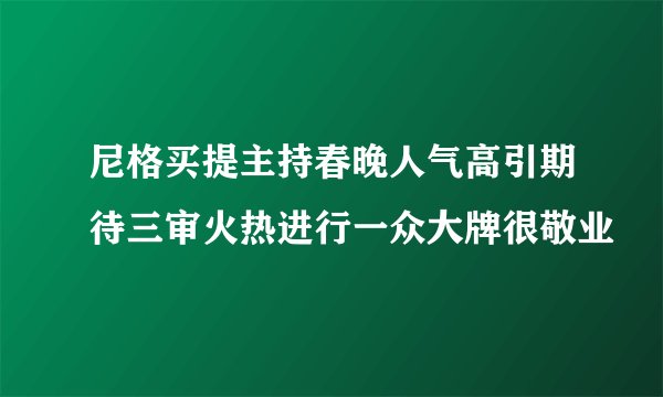 尼格买提主持春晚人气高引期待三审火热进行一众大牌很敬业