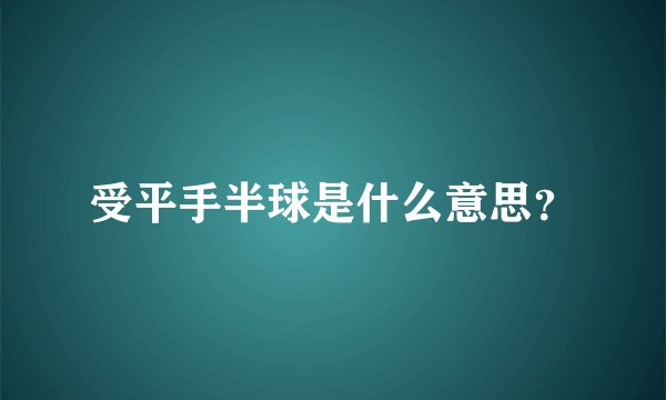 受平手半球是什么意思?