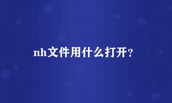 nh文件用什么打开？