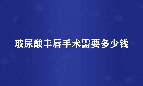 玻尿酸丰唇手术需要多少钱
