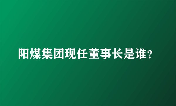 阳煤集团现任董事长是谁？