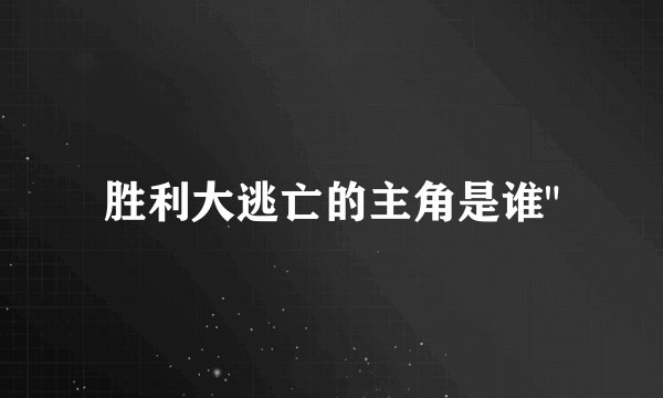 胜利大逃亡的主角是谁