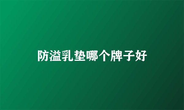 防溢乳垫哪个牌子好