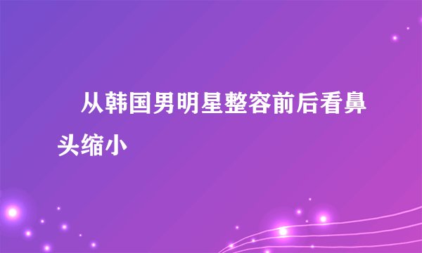 ​从韩国男明星整容前后看鼻头缩小