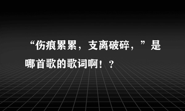 “伤痕累累，支离破碎，”是哪首歌的歌词啊！？