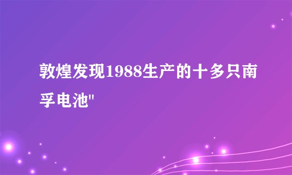 敦煌发现1988生产的十多只南孚电池