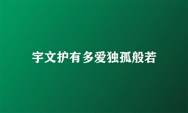 宇文护有多爱独孤般若