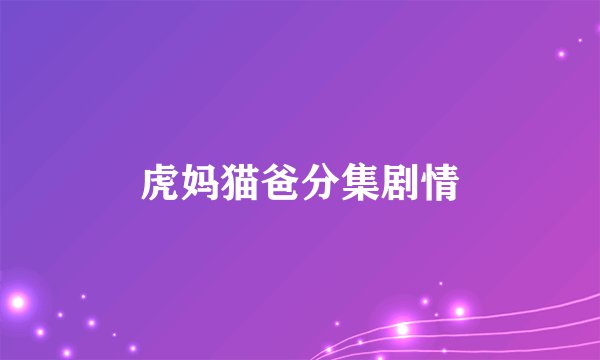 虎妈猫爸分集剧情