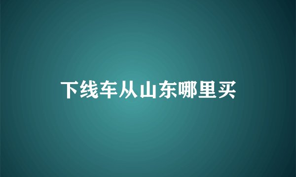 下线车从山东哪里买