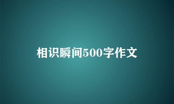 相识瞬间500字作文