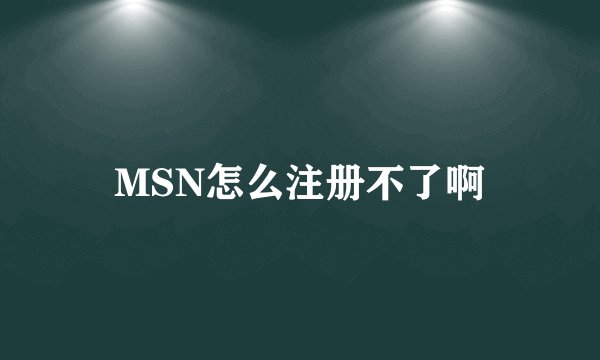 MSN怎么注册不了啊