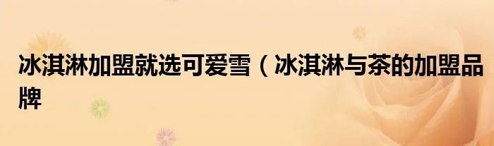 冰淇淋加盟就选可爱雪（冰淇淋与茶的加盟品牌