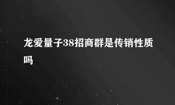 龙爱量子38招商群是传销性质吗