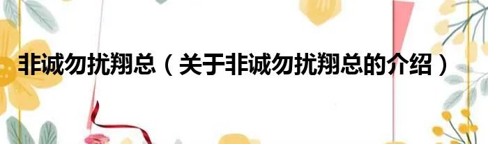 非诚勿扰翔总（关于非诚勿扰翔总的介绍）