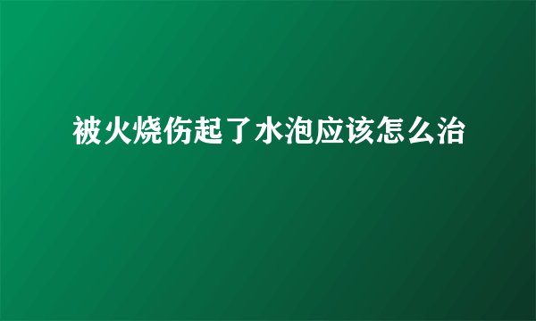 被火烧伤起了水泡应该怎么治