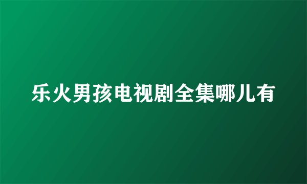 乐火男孩电视剧全集哪儿有