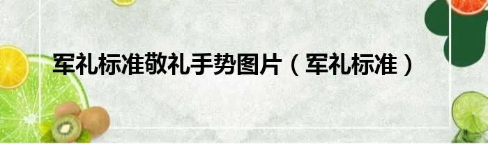 军礼标准敬礼手势图片（军礼标准）