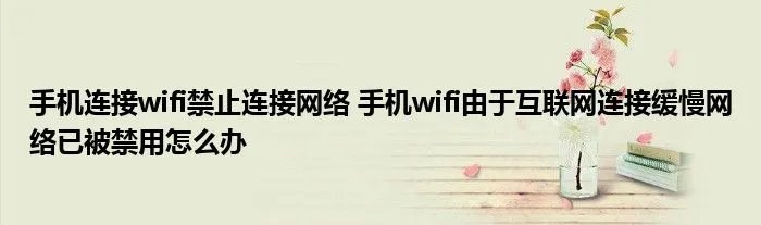 手机连接wifi禁止连接网络 手机wifi由于互联网连接缓慢网络已被禁用怎么办