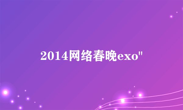 2014网络春晚exo