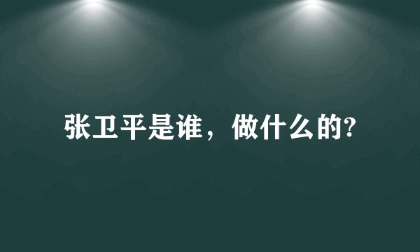 张卫平是谁，做什么的?