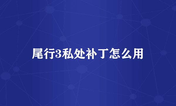 尾行3私处补丁怎么用