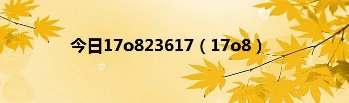 今日17o823617（17o8）