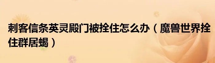 刺客信条英灵殿门被拴住怎么办(魔兽世界拴住群居蝎)