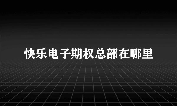 快乐电子期权总部在哪里