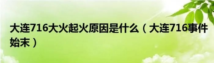 大连716大火起火原因是什么（大连716事件始末）