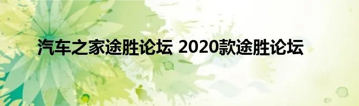 汽车之家途胜论坛 2020款途胜论坛