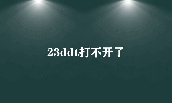 23ddt打不开了