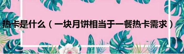 热卡是什么（一块月饼相当于一餐热卡需求）