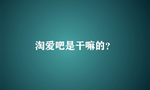 淘爱吧是干嘛的？