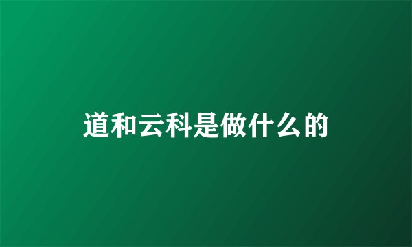 道和云科是做什么的