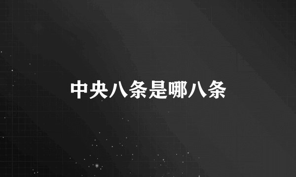 中央八条是哪八条