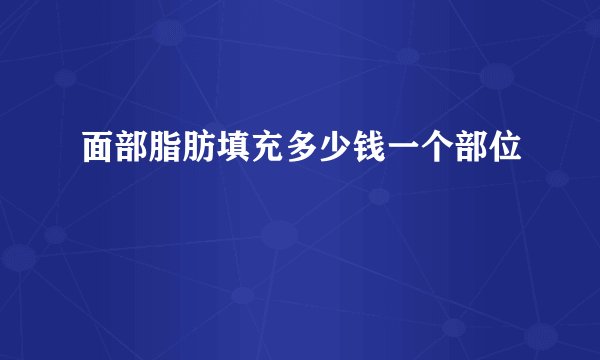 面部脂肪填充多少钱一个部位