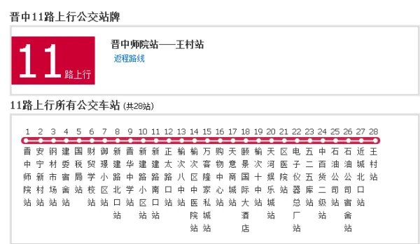 榆次11路公交路线