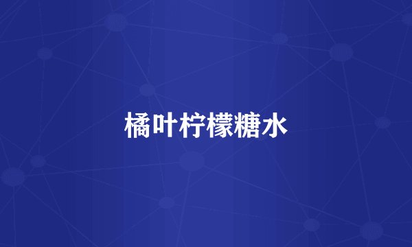橘叶柠檬糖水