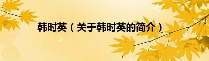 韩时英（关于韩时英的简介）