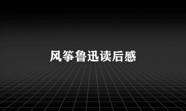 风筝鲁迅读后感