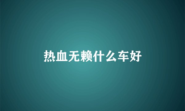 热血无赖什么车好
