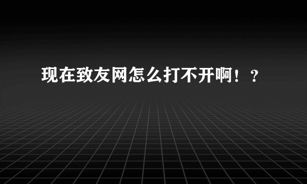 现在致友网怎么打不开啊！？